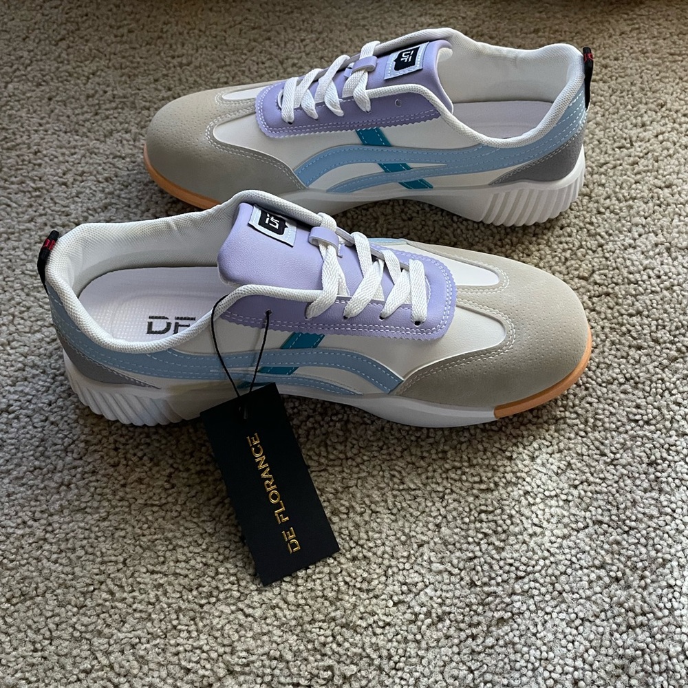 Women's Sneakers - Gray and Blue